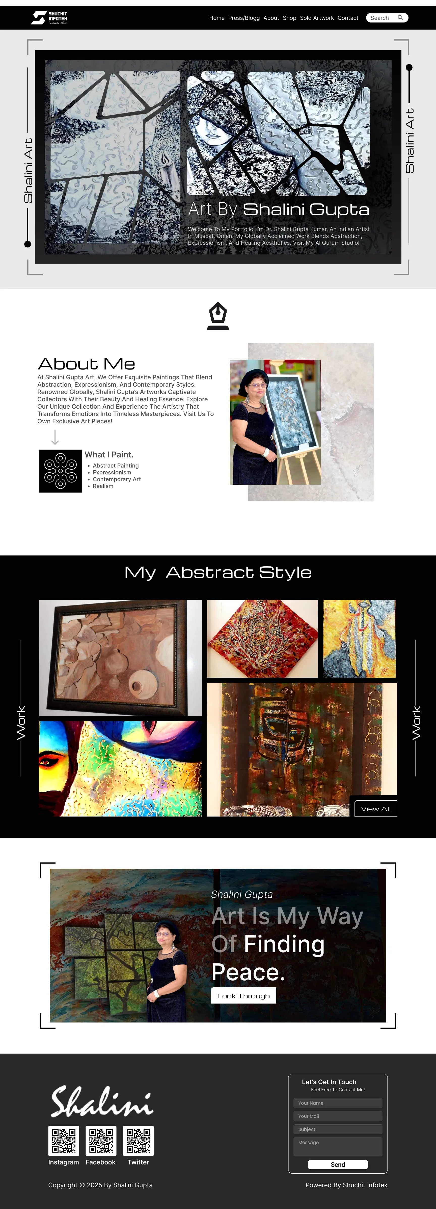 Art gallery custom website design examples Delhi NCR
